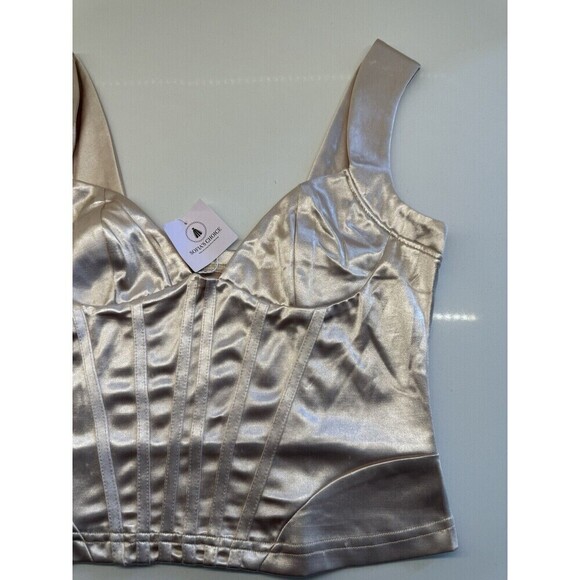 Women's Satin corset style top Summer Camisole Sleeveless silky size Large - Picture 4 of 10